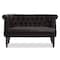 Baxton Studio Flax Black Velvet Upholstered 2-seater Loveseat 143-8100 - alternate 6